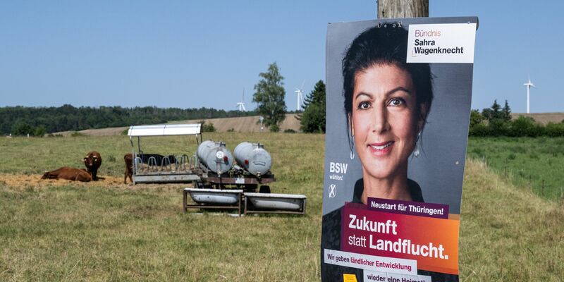 Das Bündnis Sahra Wagenknecht wird in Thüringen als potenzieller Regierungspartner gehandelt. Doch schon vor der Wahl stellt es Bedingungen. - Foto: Hannes P. Albert/dpa