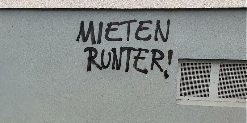 Graffiti mit Schriftzug Mieten runter (Archiv) - Foto: über dts Nachrichtenagentur