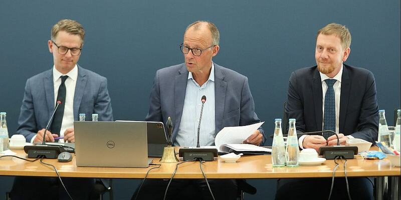 Linnemann, Merz, Kretschmer am 19.08.2024 - Foto: über dts Nachrichtenagentur