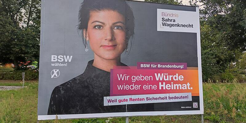 BSW-Wahlplakat zur Landtagswahl in Brandenburg am 18.08.2024 - Foto: über dts Nachrichtenagentur