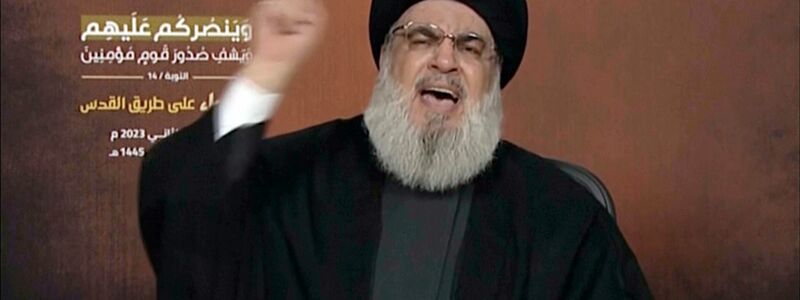 Hisbollah-Führer Hassan Nasrallah droht Israel mit Vergeltung. - Foto: Uncredited/AP/dpa