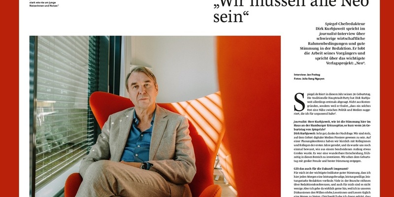 Chefredakteur Dirk Kurbjuweit kündigt im journalist-Interview ein Verjüngungsprogramm für den Spiegel an: Wir bemühen uns so stark wie nie um junge Nutzerinnen und Nutzer - Foto: presseportal.de