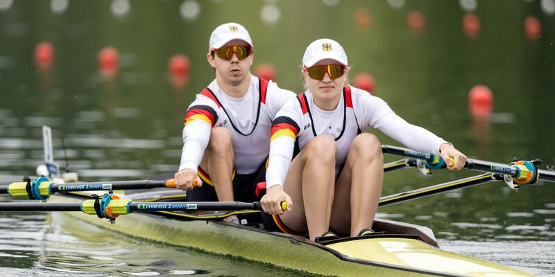 Die Ruderer Jan Helmich und Hermine Krumbein haben bei den Paralympics in Paris die Bronzemedaille gewonnen. - Foto: Philipp Schmidli/KEYSTONE/dpa