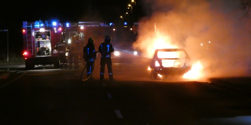 POL-DEL: Landkreis Wesermarsch: Fahrzeugbrand auf der B212 in Ellwürden - Foto: presseportal.de