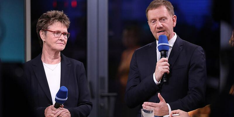 Sabine Zimmermann und Michael Kretschmer am 01.09.2024 - Foto: über dts Nachrichtenagentur