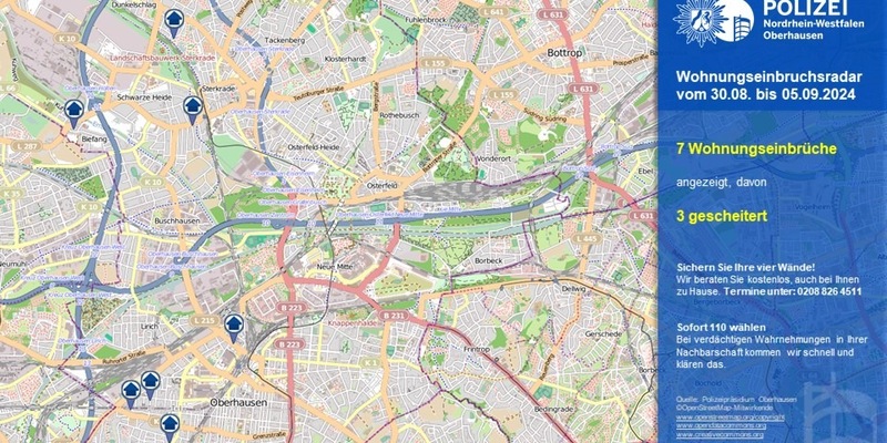 POL-OB: Wohnungseinbruchsradar in Oberhausen - Foto: presseportal.de