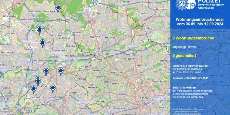 POL-OB: Wohnungseinbruchsradar in Oberhausen - Foto: presseportal.de