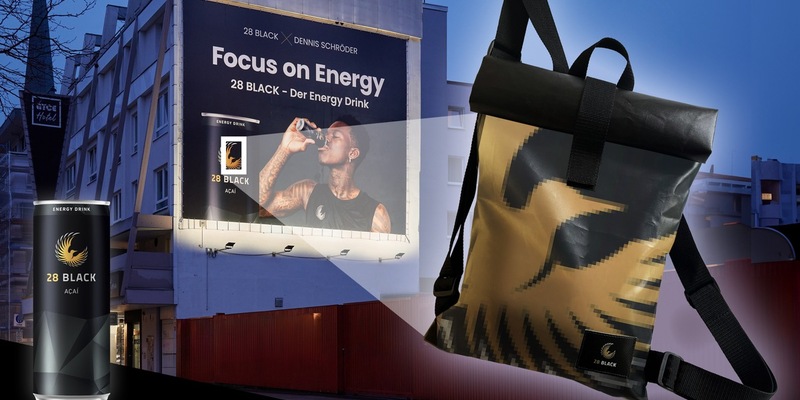 28 Black zeigt nachhaltige Innovation mit Stil / 28 Black Riesenposter mit Dennis Schröder werden zu stylischen Upcycling-Rucksäcken / Bald zu gewinnen! - Foto: presseportal.de
