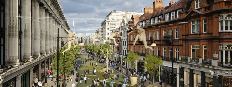 So könnte die Oxford Street in wenigen Jahren aussehen. - Foto: Mayor Of London/PA Media/dpa