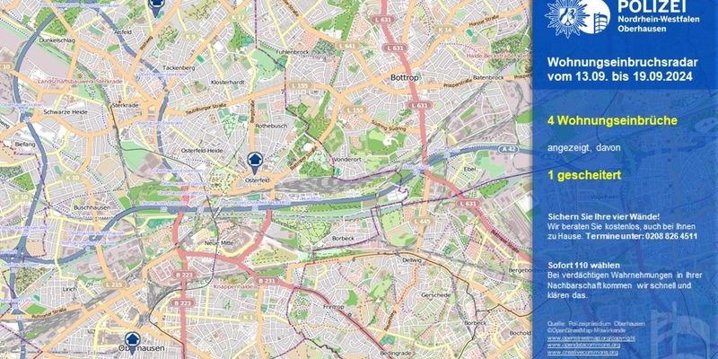 POL-OB: Wohnungseinbruchsradar in Oberhausen - Foto: presseportal.de