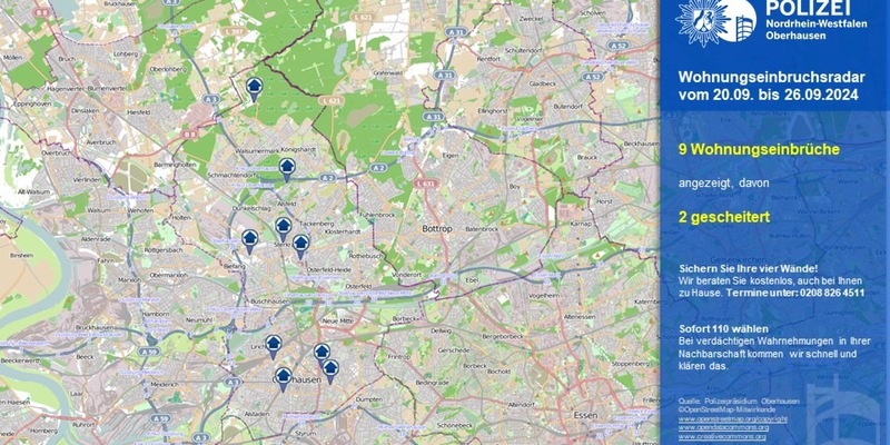 POL-OB: Wohnungseinbruchsradar in Oberhausen - Foto: presseportal.de
