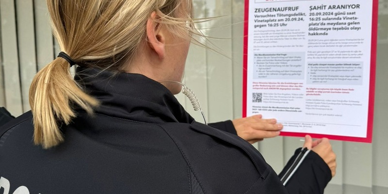 POL-KI: 240927.1 Kiel: Kriminalpolizei sucht weitere Zeugen nach versuchtem Tötungsdelikt (Folgemeldung zu 240923.1 & 240923.5) - Foto: presseportal.de