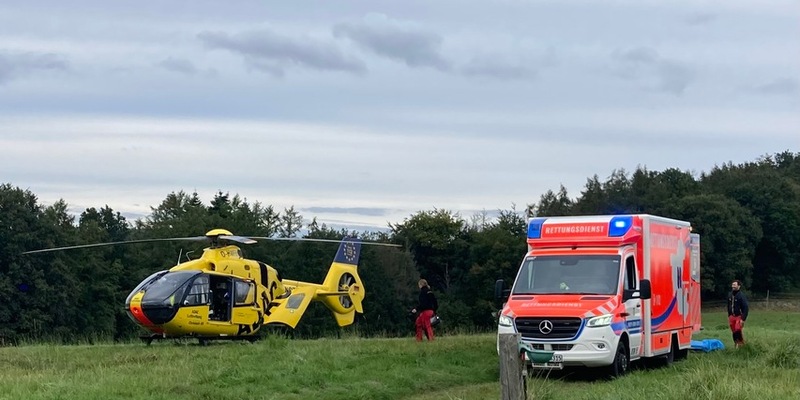 FW-EN: Verkehrsunfall zwischen Motorrad und PKW - Rettungshubschrauber im Einsatz - Foto: presseportal.de