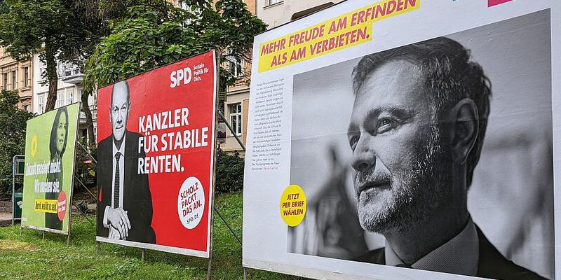 Wahlplakate von Grünen, SPD und FDP zur Bundestagswahl 2021 (Archiv) - Foto: über dts Nachrichtenagentur