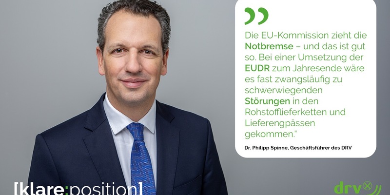 DRV bewertet Verschiebung des Anwendungsstarts für EUDR als zwingend notwendig I Gewonnene Zeit muss sinnvoll genutzt werden  - Foto: presseportal.de