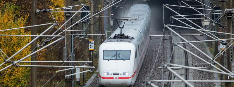 Ein ICE fährt auf der Schnellfahrstrecke Stuttgart - Mannheim nahe der Enztalbrücke aus einem Tunnel heraus. - Foto: Christoph Schmidt/dpa