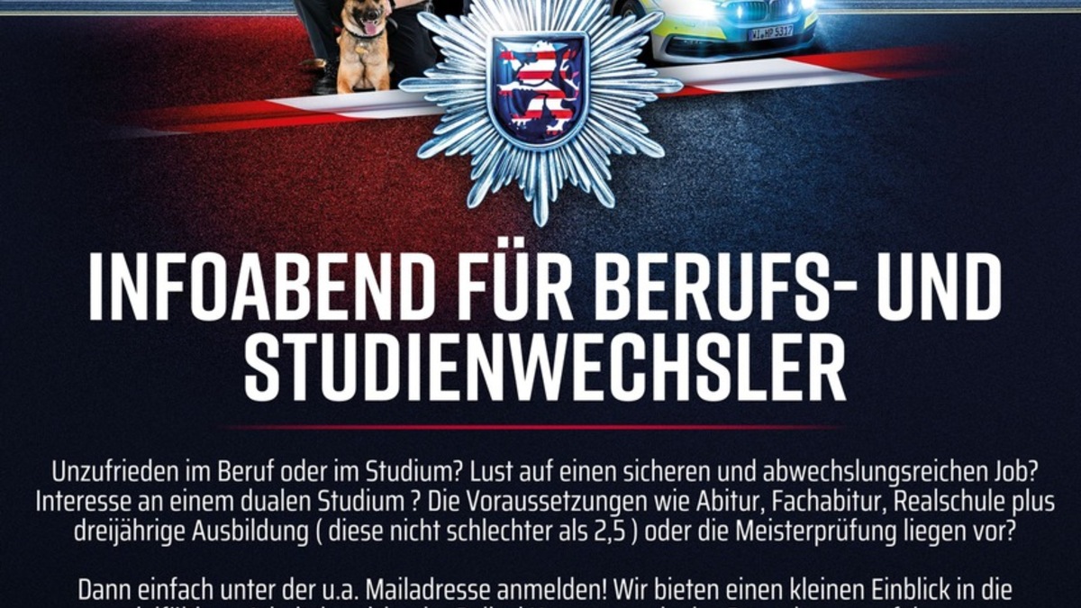 POL-GI: Infoabend für Berufs- und Studienwechsler sowie Oberstufenschülerinnen und Schüler - Foto: presseportal.de