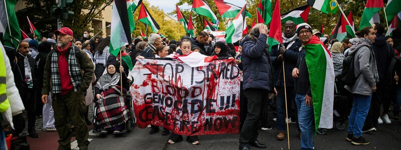 Die proisraelischen Demonstranten versammelten sich vor der Humboldt-Universität - Foto: Joerg Carstensen/dpa