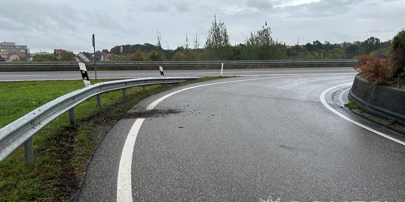 POL-PDPS: Kollision mit der Leitplanke - Foto: presseportal.de