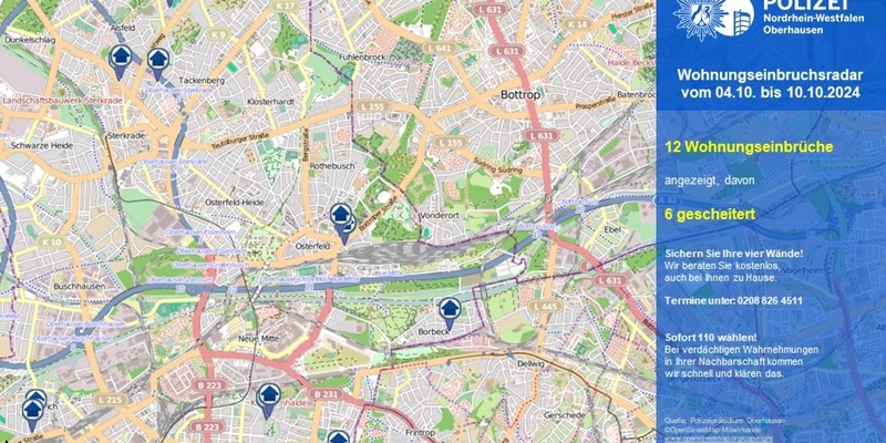 POL-OB: Wohnungseinbruchsradar in Oberhausen - Foto: presseportal.de