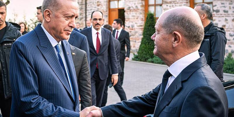 Recep Tayyip Erdogan und Olaf Scholz am 19.10.2024 - Foto: Bergmann, Guido/BPA,  Text: über dts Nachrichtenagentur