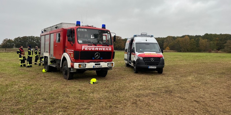 FW Flotwedel: BOS-Organisationen rücken gemeinsam zu vermeintlicher Personenbergung in Nordburg (Offensen) aus - Foto: presseportal.de