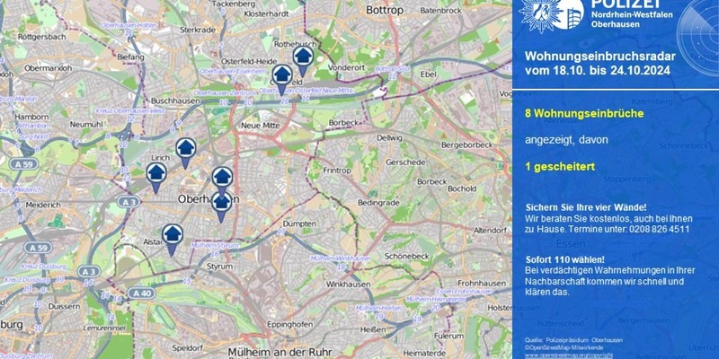 POL-OB: Wohnungseinbruchsradar in Oberhausen - Foto: presseportal.de