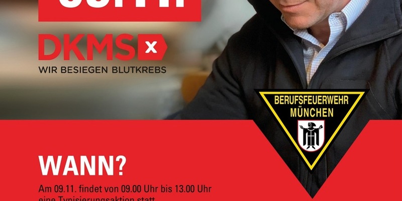 FW-M: Ein Held benötigt Hilfe - Registrierungsaktion für Feuerwehrmann in München - Foto: presseportal.de