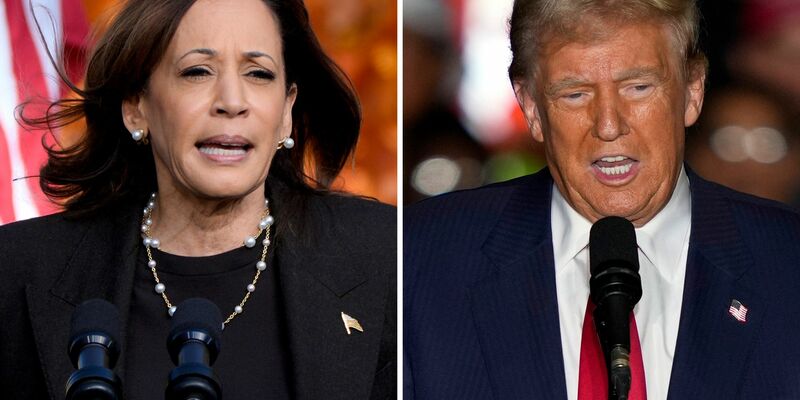 Im Schlussspurt vor der US-Wahl treten Vizepräsidentin Harris und der ehemalige Präsident Trump in denselben Bundesstaaten auf. (Archivbild) - Foto: Uncredited/AP/dpa