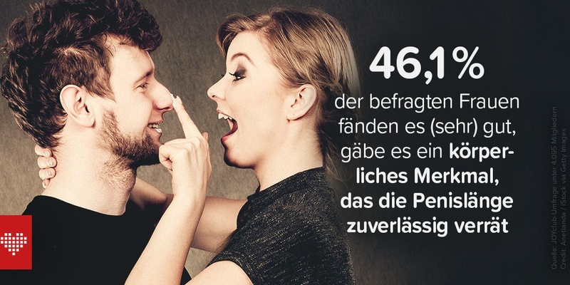 JOYclub-Umfrage: Jede zweite Frau wünschte, dass ein körperliches Merkmal die Penislänge verrät - Foto: presseportal.de