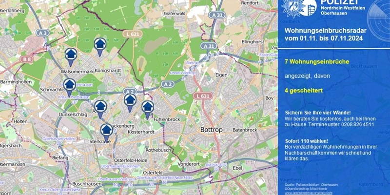 POL-OB: Wohnungseinbruchsradar in Oberhausen - Foto: presseportal.de