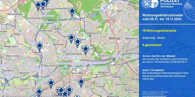 POL-OB: Wohnungseinbruchsradar in Oberhausen - Foto: presseportal.de