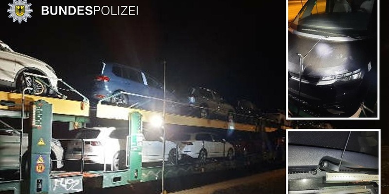 Bundespolizeidirektion München: Neufahrzeuge auf Autotransportzug beschädigt / Circa 50.000 Euro Vandalismusschaden - Bundespolizei sucht nach Zeugen - Foto: presseportal.de