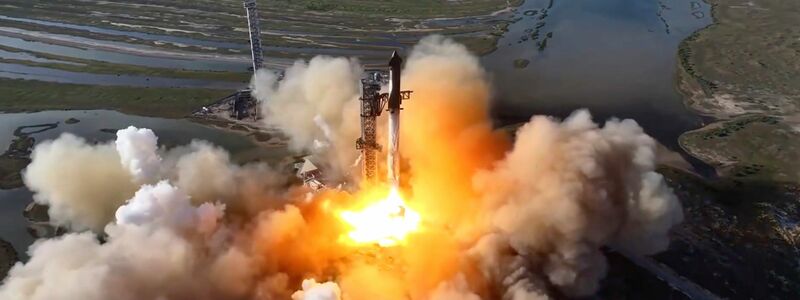 Das «Starship» ist größer als die Freiheitsstatue. - Foto: -/SpaceX via AP/dpa