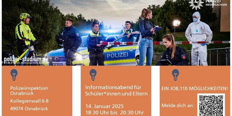 POL-OS: Komm ins Team Polizei!- Informationsabend bei der Polizei Osnabrück für Eltern und Schüler - Foto: presseportal.de