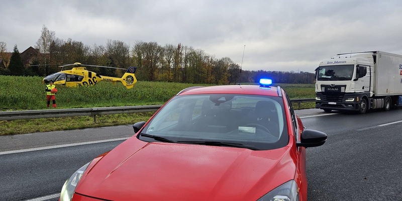 FW-WRN: Verkehrsunfall auf der Bundesautobahn 1 in Fahrtrichtung Köln am Freitagmittag - Foto: presseportal.de