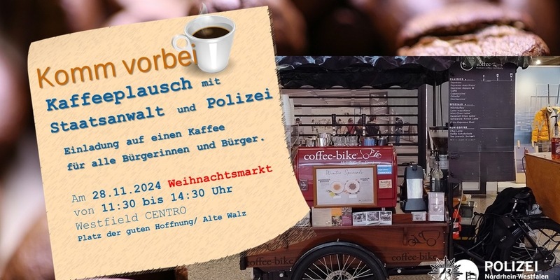 POL-OB: Komm vorbei - Kaffeeplausch mit Staatsanwalt und Polizei - Foto: presseportal.de
