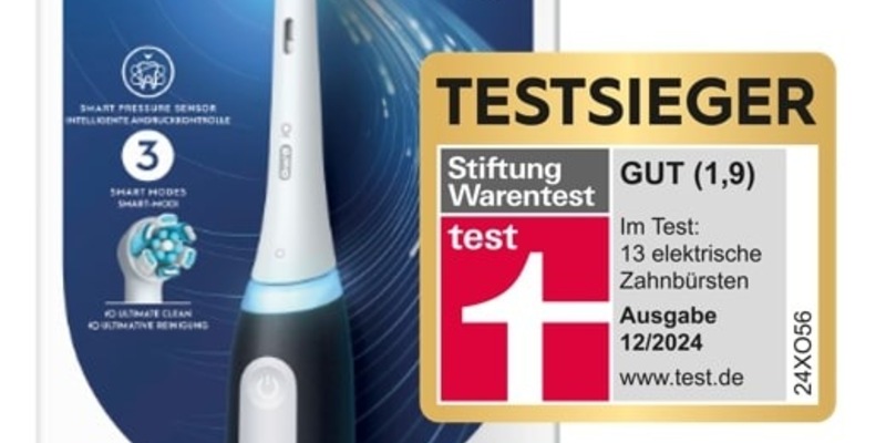 Die innovative iO-Technologie von Oral-B überzeugt erneut: Stiftung Warentest kürt die Oral-B iO3 zur besten elektrischen Zahnbürste im neuesten Testlauf - Foto: presseportal.de