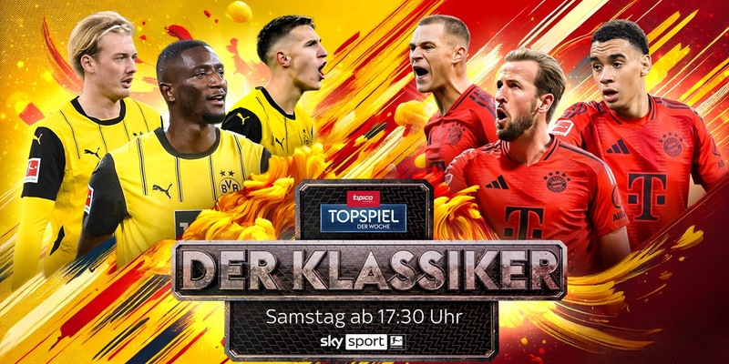 Borussia Dortmund gegen Bayern München: der Klassiker am Samstag live und exklusiv bei Sky Sport - Foto: presseportal.de