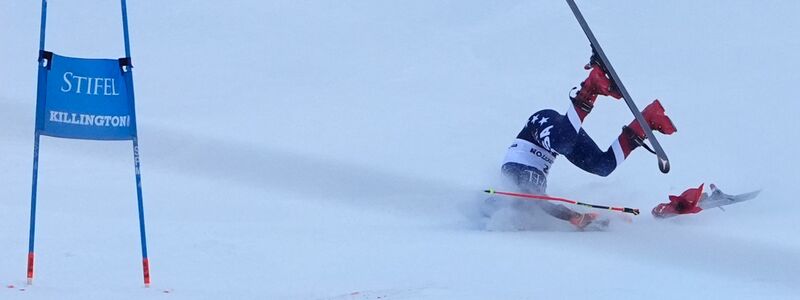 Lena Dürr verspielt ihr perfekte Ausgangslage im Slalom-Finale von Killington. - Foto: Robert F. Bukaty/AP/dpa