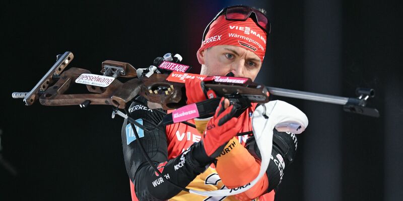 Philipp Nawrath schafft es auf den dritten Platz im Sprint. - Foto: Hendrik Schmidt/dpa