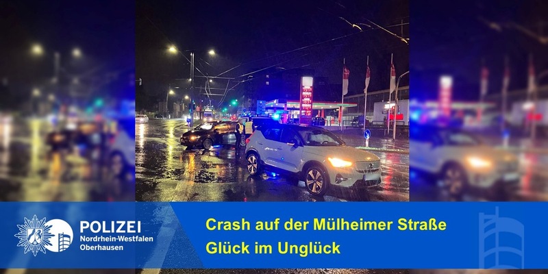 POL-OB: Crash auf der Mülheimer Straße - Glück um Unglück - Foto: presseportal.de
