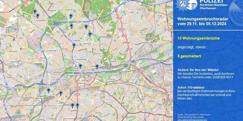 POL-OB: Wohnungseinbruchsradar in Oberhausen - Foto: presseportal.de