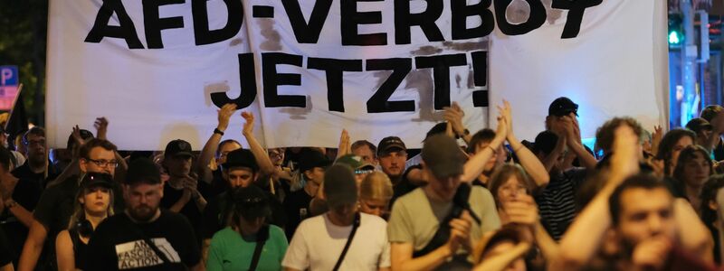 Bei Demonstrationen wird häufig der Ruf nach einem Verbot der AfD laut. Über einen Verbotsantrag müsste in jedem Fall das Bundesverfassungsgericht entscheiden.  - Foto: Sebastian Willnow/dpa