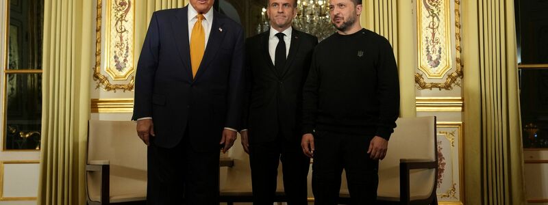 Trump, Macron und Selenskyj trafen sich am Wochenende in Paris. - Foto: Aurelien Morissard/AP/dpa