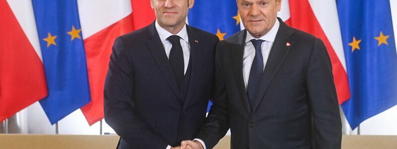 Macron und Tusk beraten über Ukraine.  - Foto: Piotr Nowak/PAP/dpa