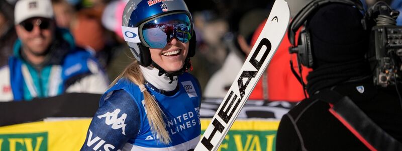 Happy und angriffslustig: Lindsey Vonn. - Foto: Robert F. Bukaty/AP/dpa