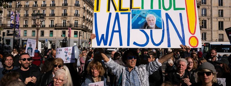 Wie hier in Paris im Oktober wurde mehrmals für Watson demonstriert. (Archivbild) - Foto: Louise Delmotte/AP