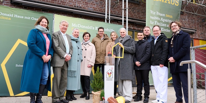 Baustart: Eine weitere Etage im Ronald McDonald Haus mit Oase Hamburg-Altona entsteht auf dem Gelände des Altonaer Kinderkrankenhauses - Foto: presseportal.de