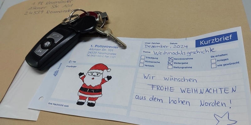 POL-NMS: 241220-1-pdnms Freund und Helfer auch bei kleinen Dingen - Foto: presseportal.de